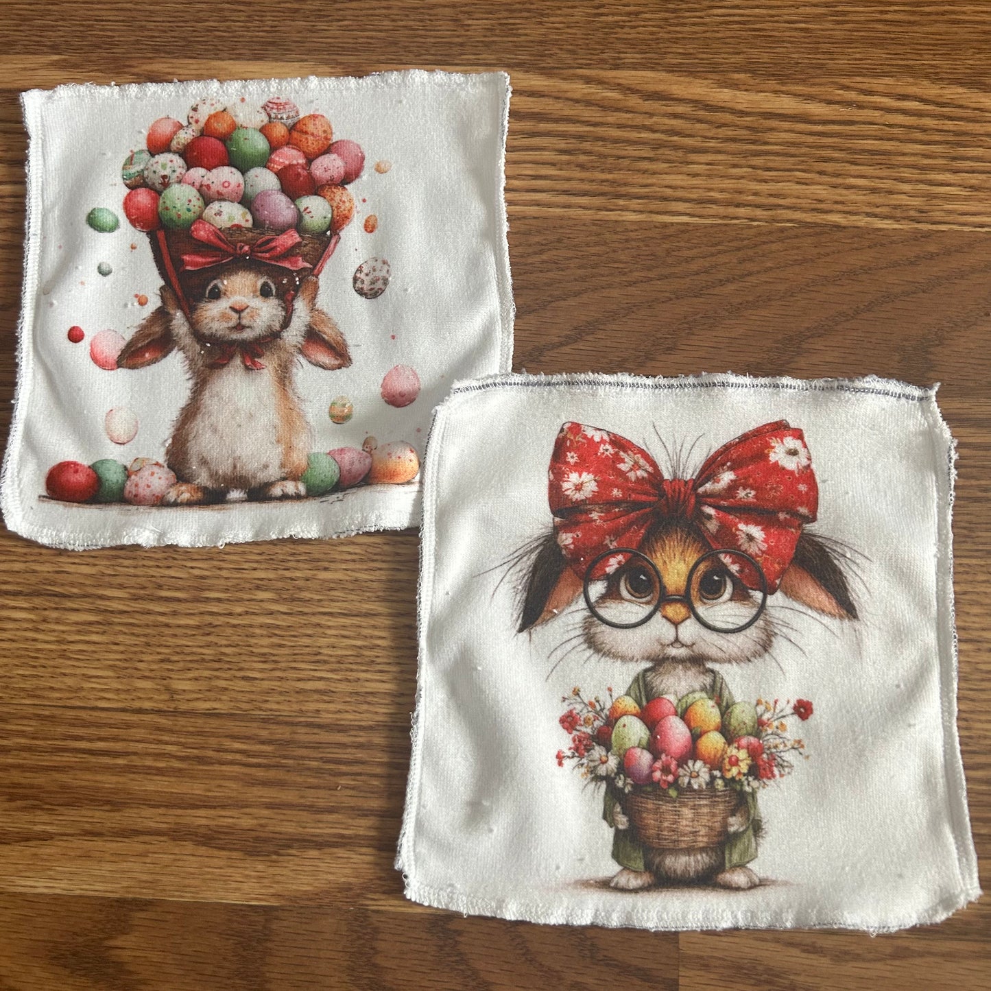 Débarbouillette lapin Pâques