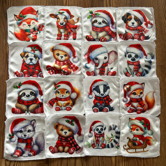 Débarbouillette animaux noel