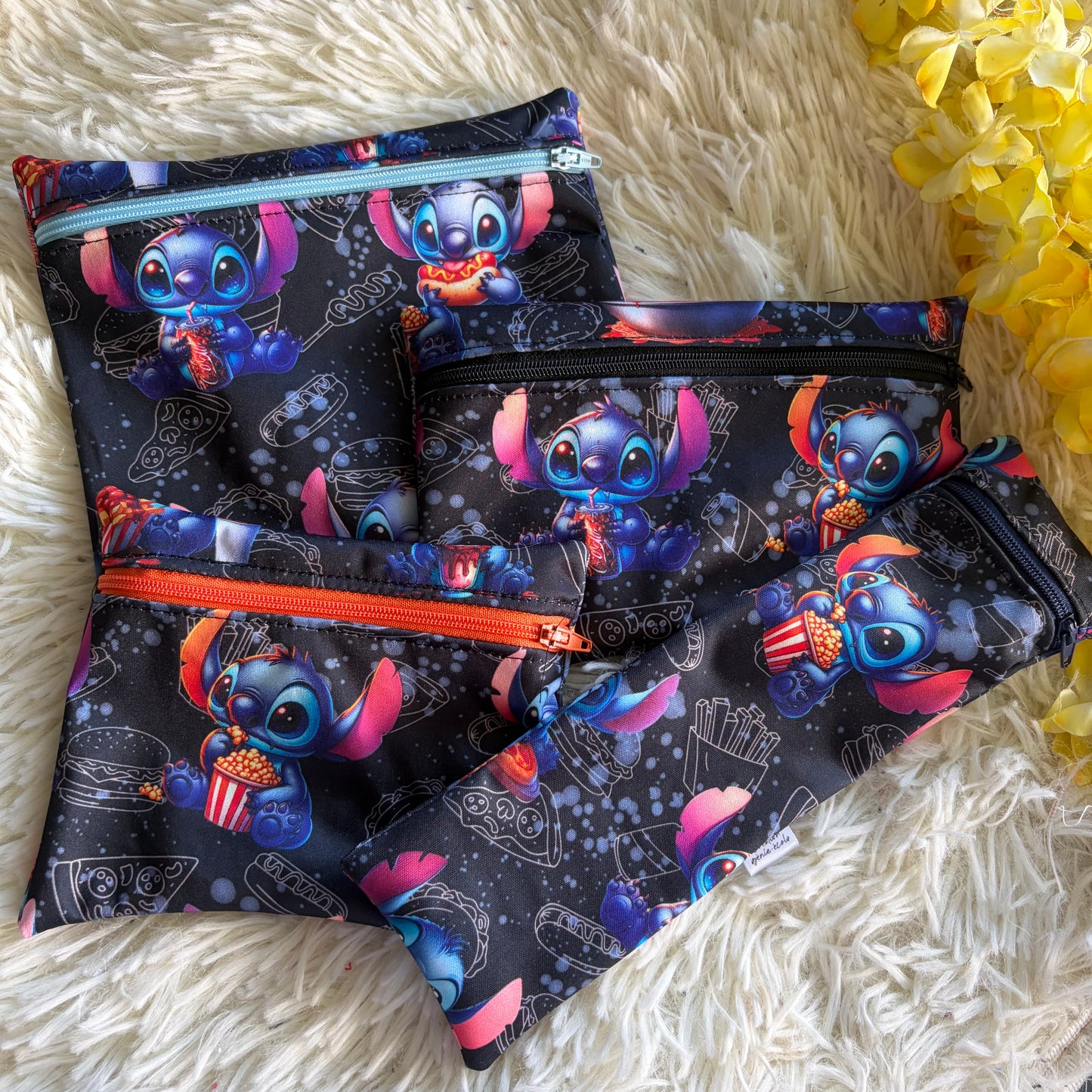 Kit sac à sandwich/collation/ustencile extraterrestre bleu