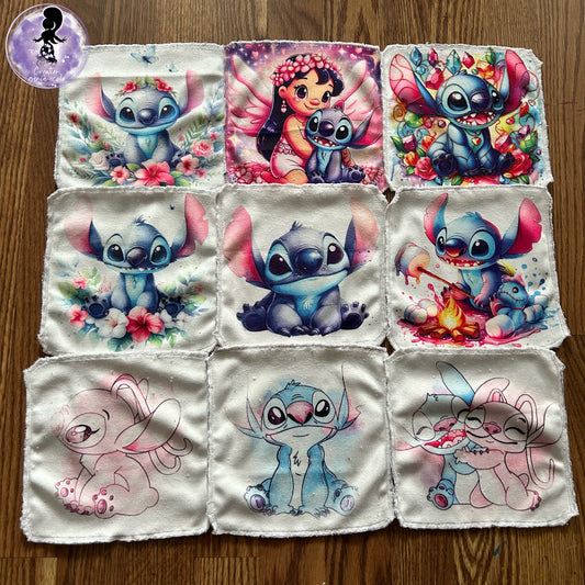 Débarbouillette personnage extraterrestre bleu