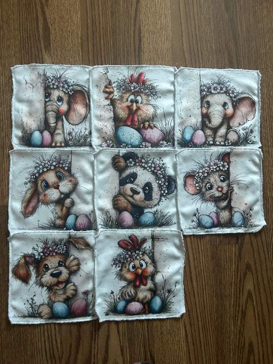 Débarbouillette animaux Pâques