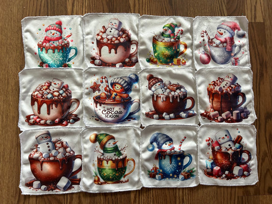 Débarbouillette chocolat chaud noel