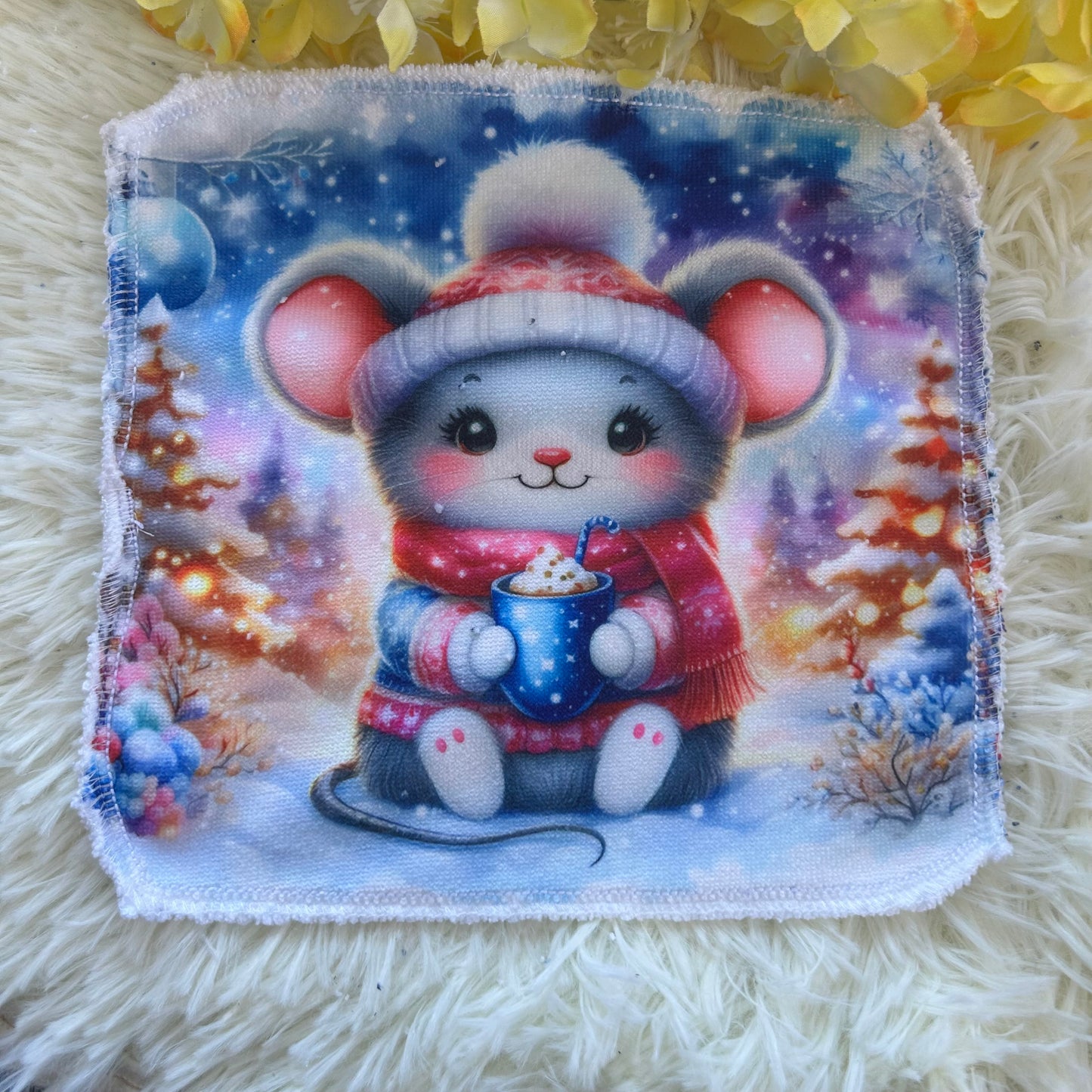 Débarbouillette souris hivers