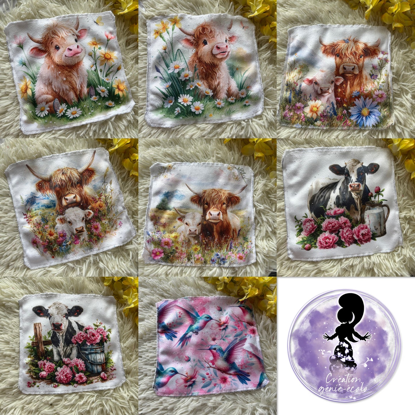 Débarbouillette vache colibri