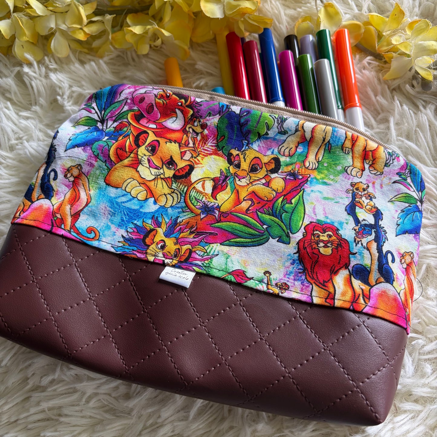 Trousse de crayon / maquillage lion