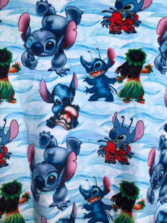 Serviette hygiénique lavable extraterrestre bleu  minky