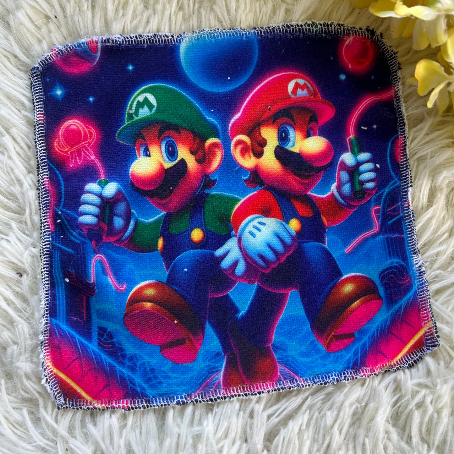 Débarbouillette personnage mario jeux video