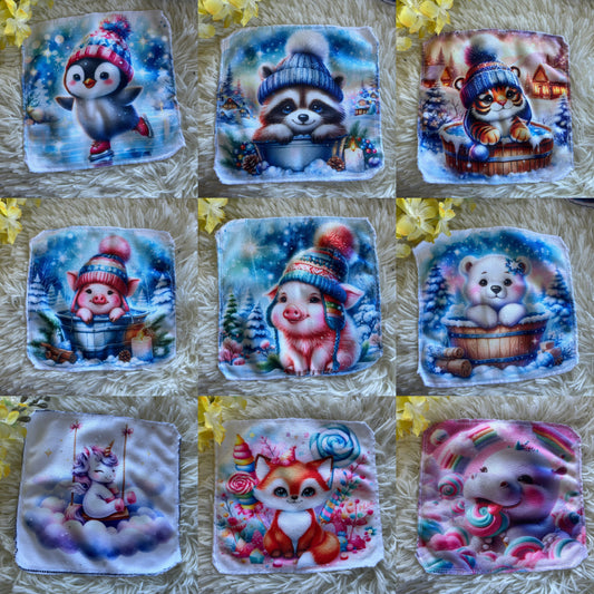 Débarbouillette animaux hivers