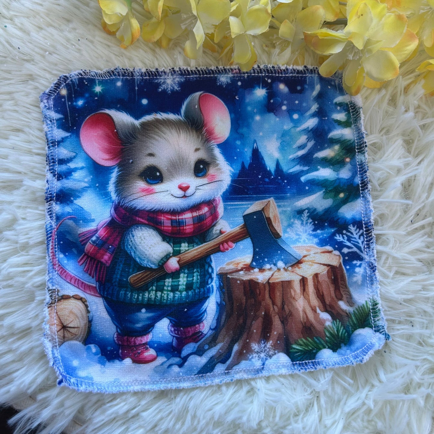 Débarbouillette animaux hivers