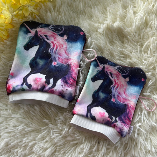 Mitaine de bain licorne