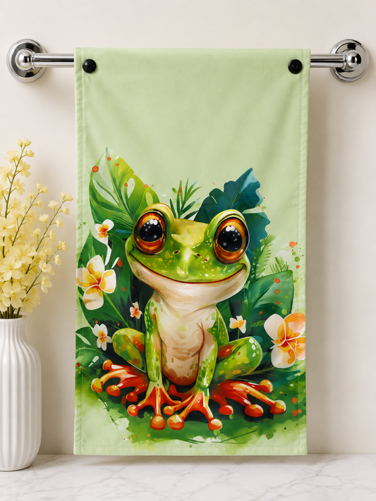 Serviette à main grenouille