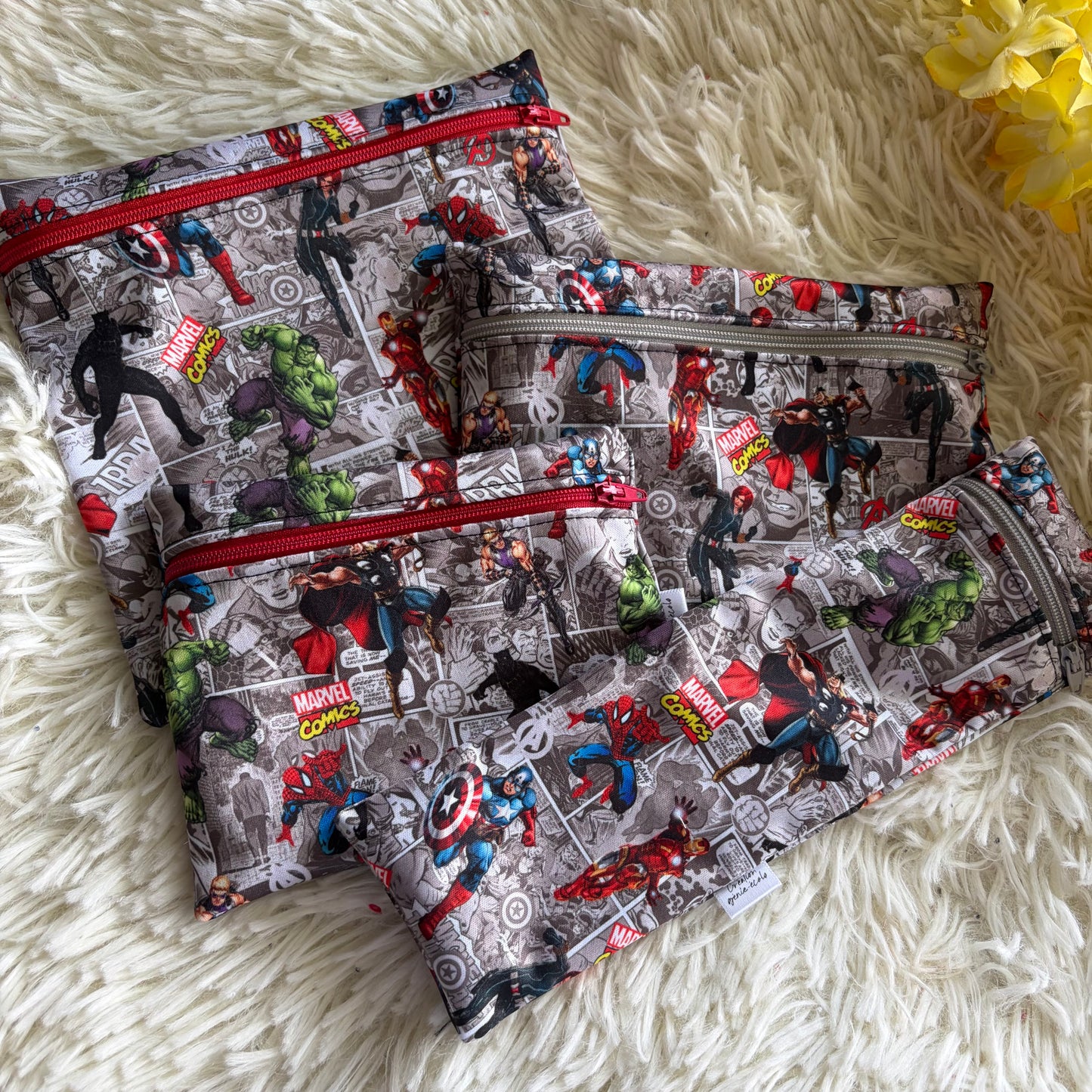 Kit sac à sandwich/collation/ustencile super heros