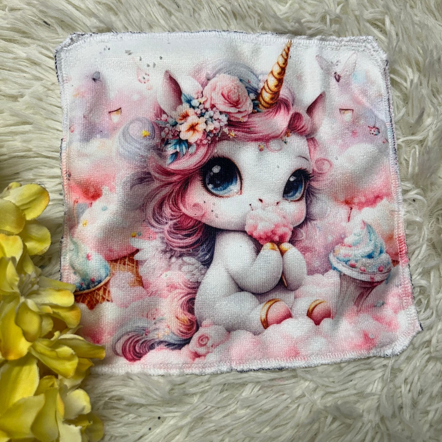Débarbouillette licorne