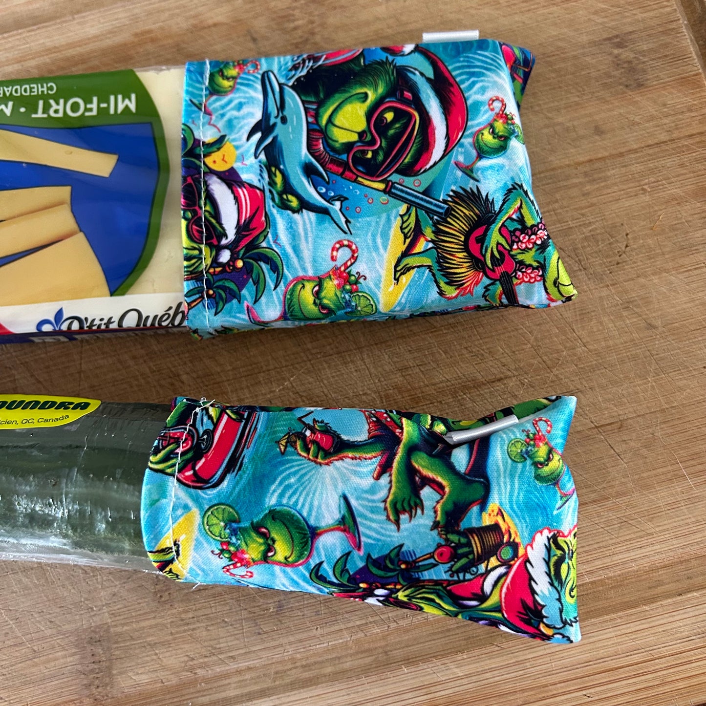 Bout de concombre/fromage personnage noel ete