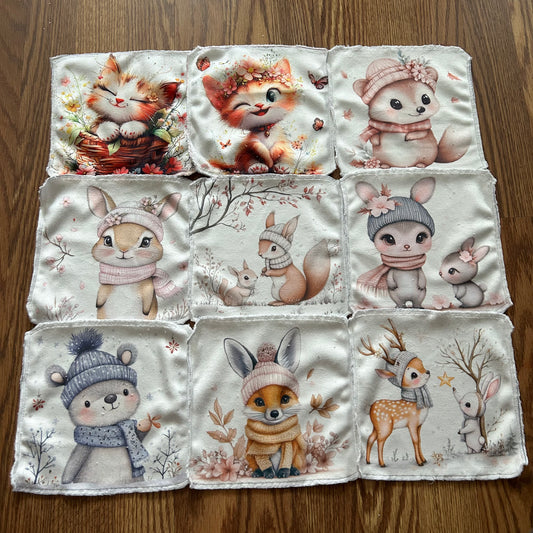 Débarbouillette chat animaux hivers