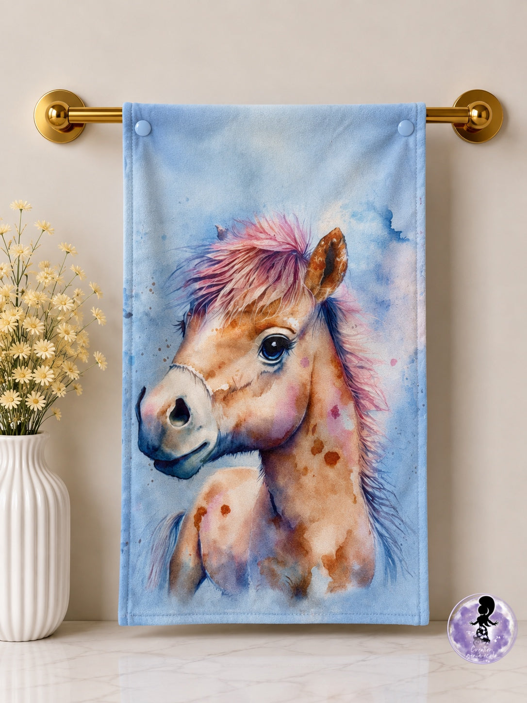 Serviette à main cheval