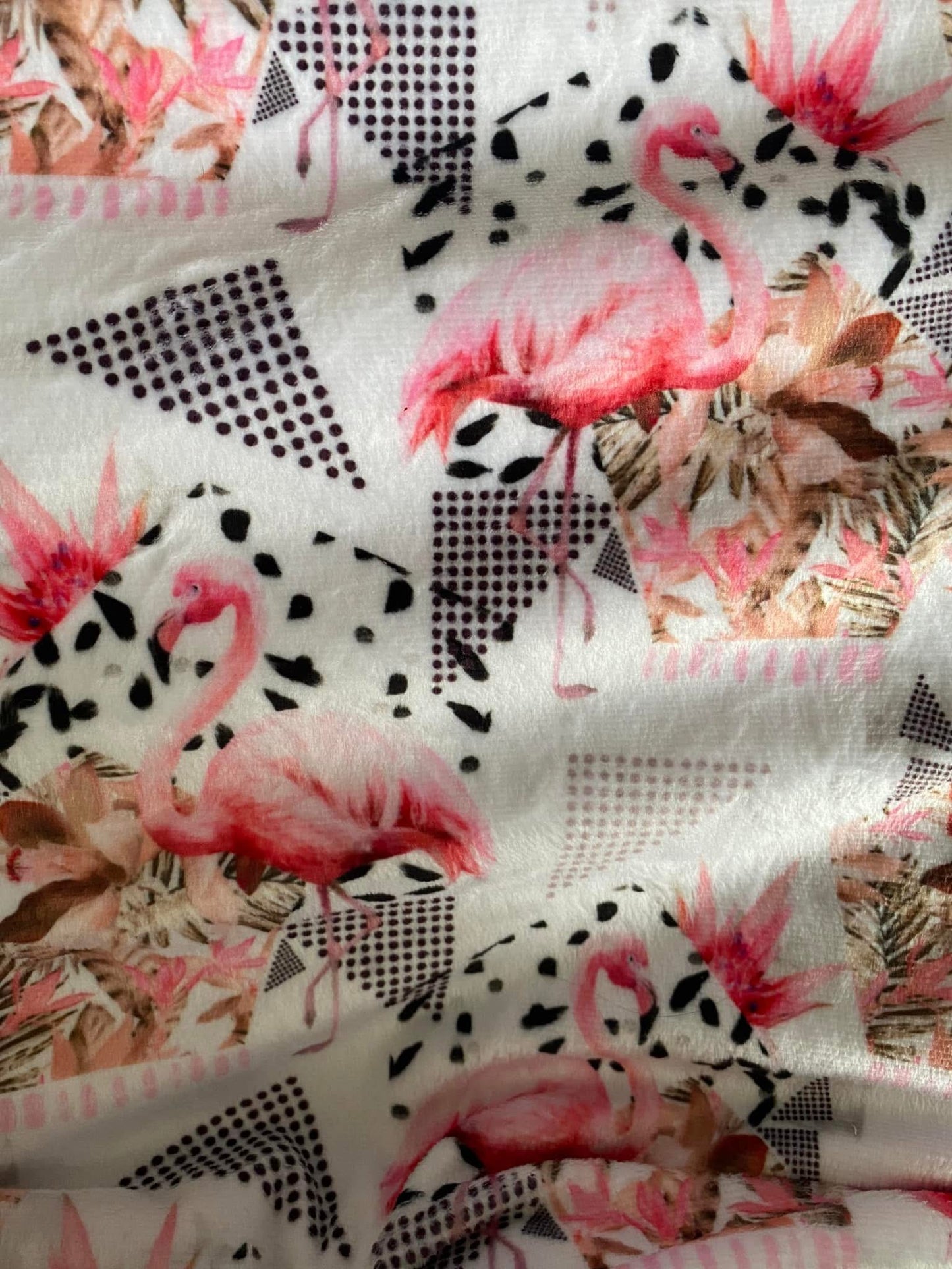 Serviette hygiénique lavable flamant  minky