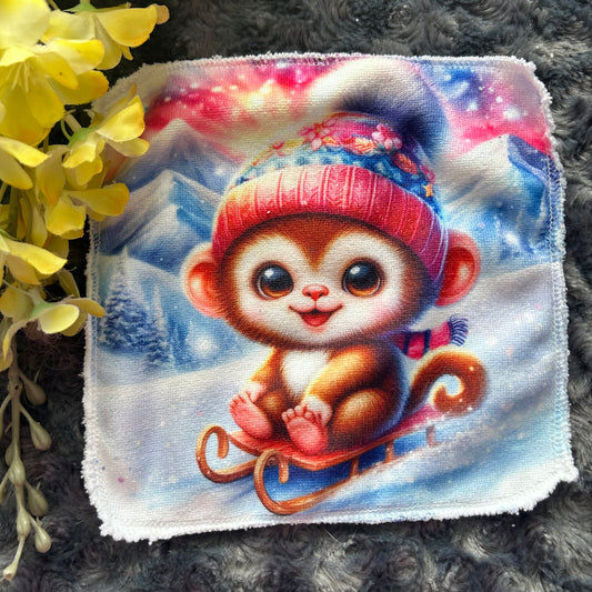 Débarbouillette singe hivers