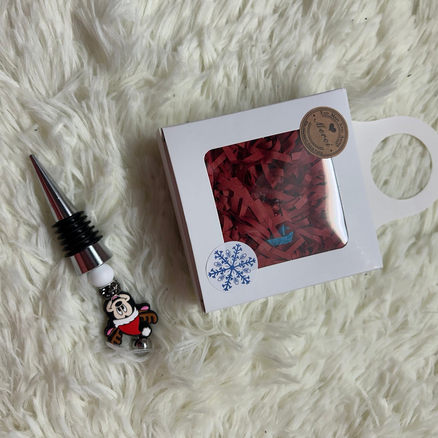 Bouchon de vin souris noel