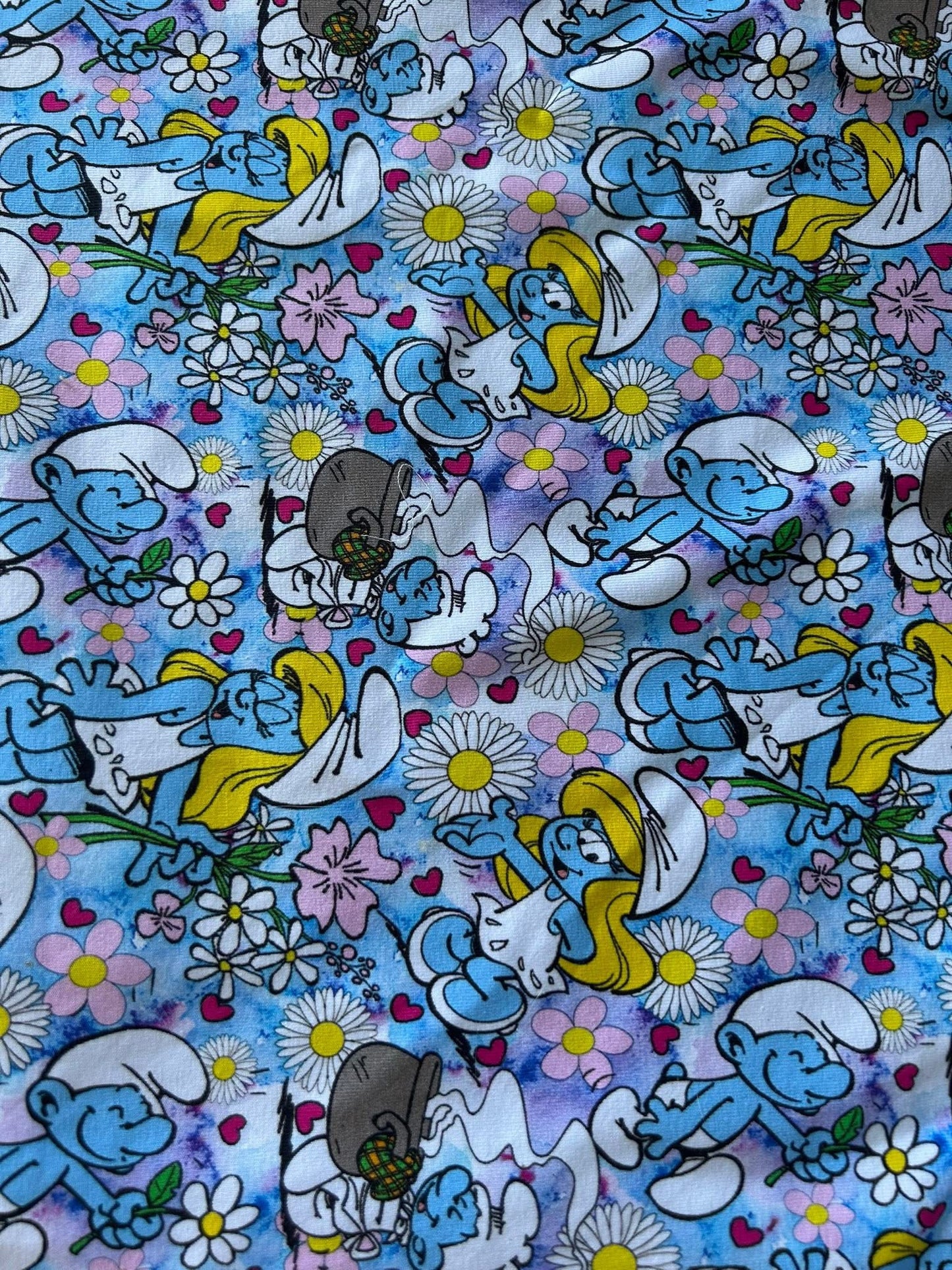 Serviette hygiénique lavable personnage bleu Lycra