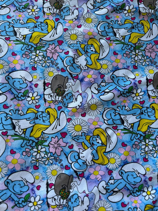 Serviette hygiénique lavable personnage bleu Lycra