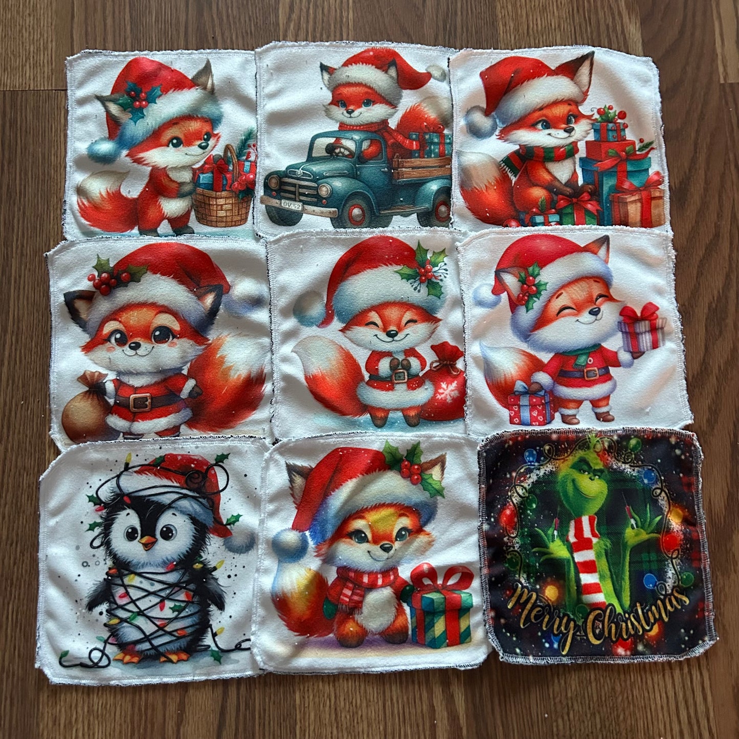 Débarbouillette animaux renard noel