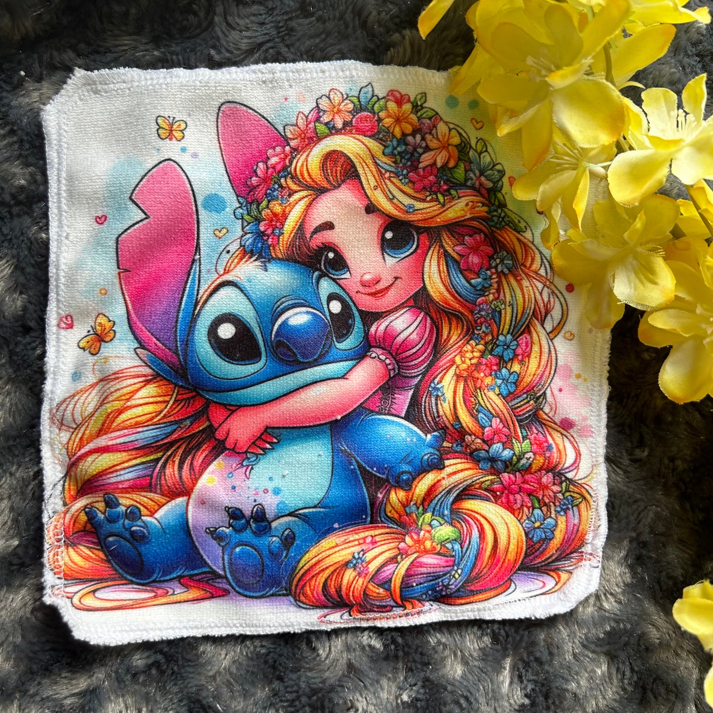 Débarbouillette stitch princesse raiponce