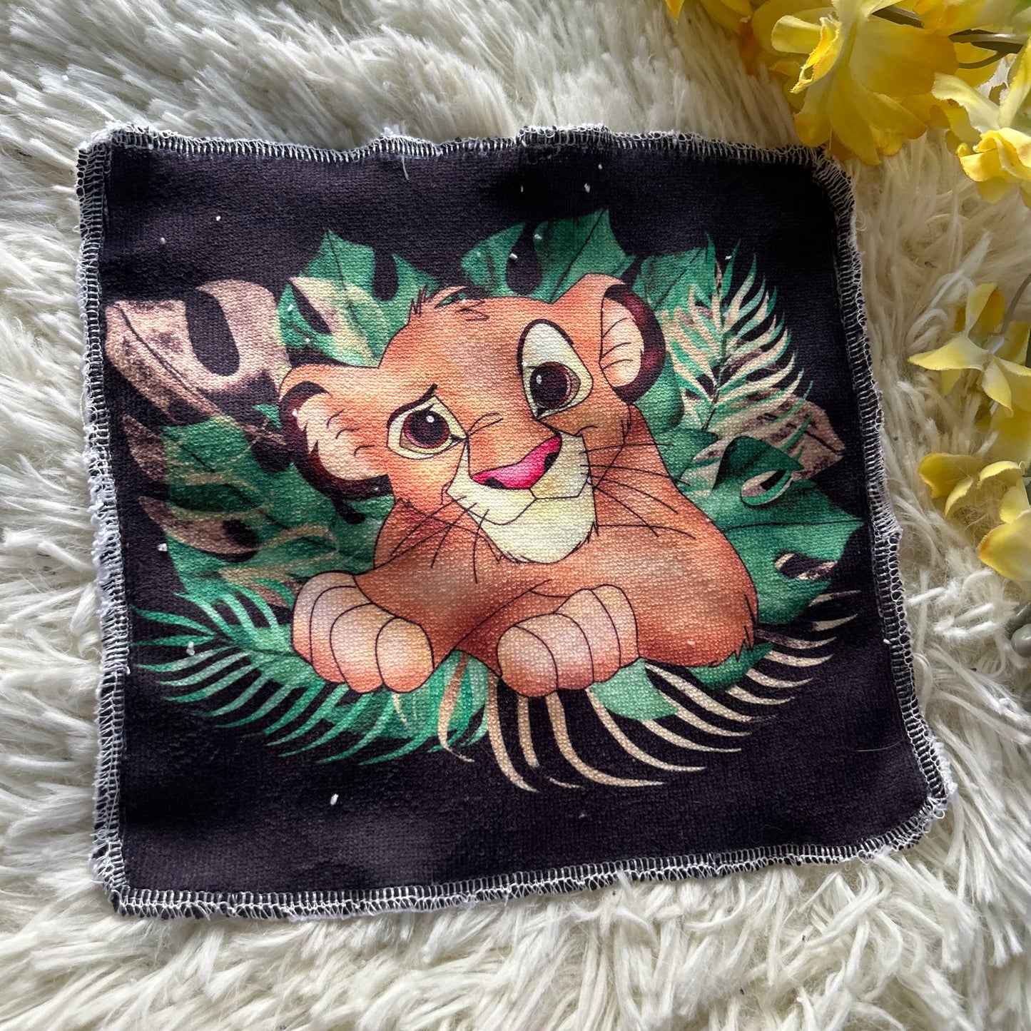 Débarbouillette personnage lion hockey
