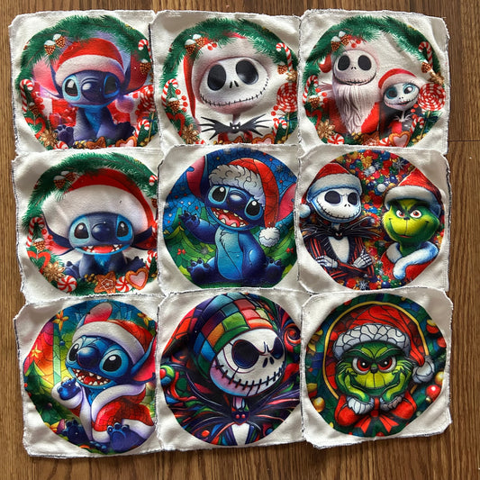 Débarbouillette personnage extraterrestre bleu jack noel