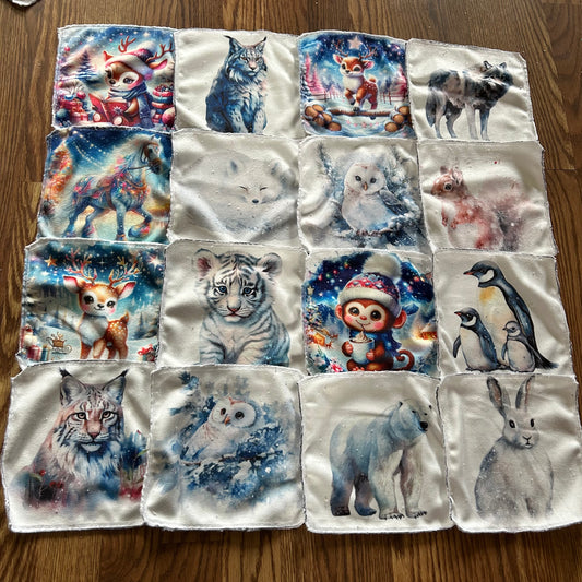 Débarbouillette animaux hivers