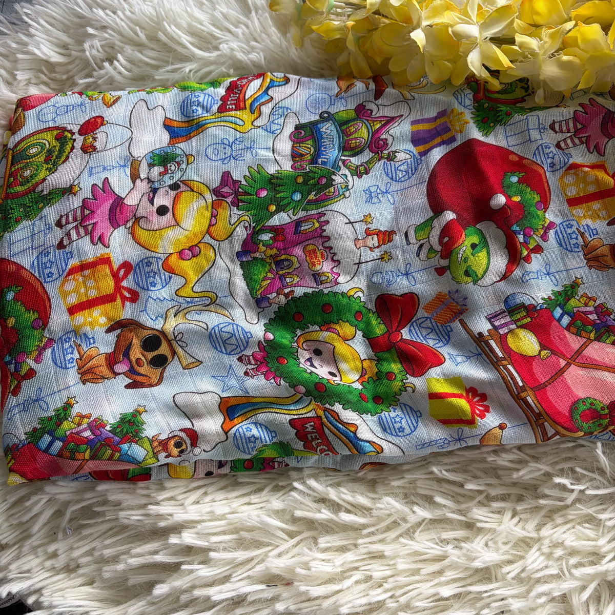 Mousseline de bambou grincheux noel