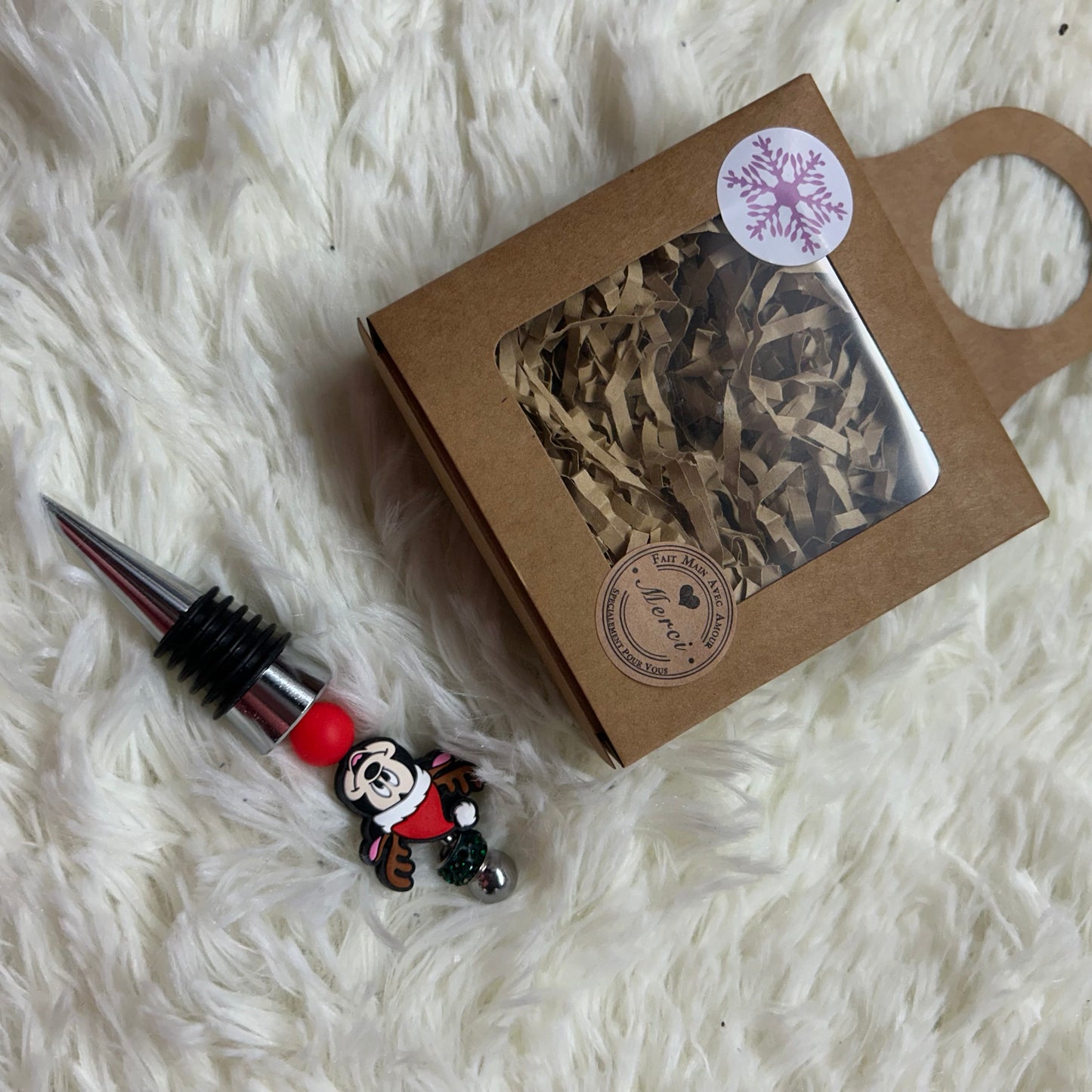 Bouchon de vin souris noel