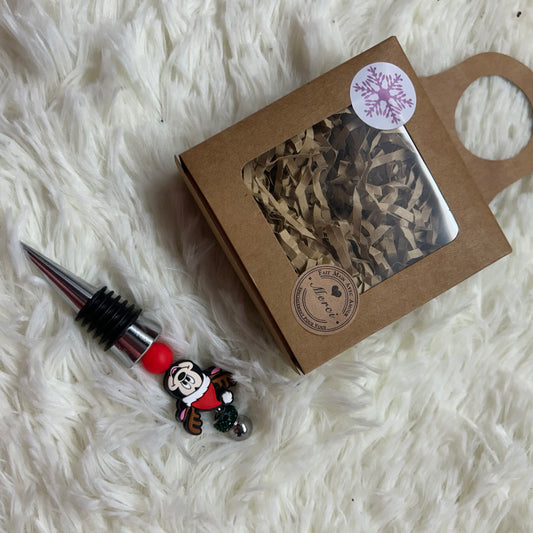 Bouchon de vin souris noel