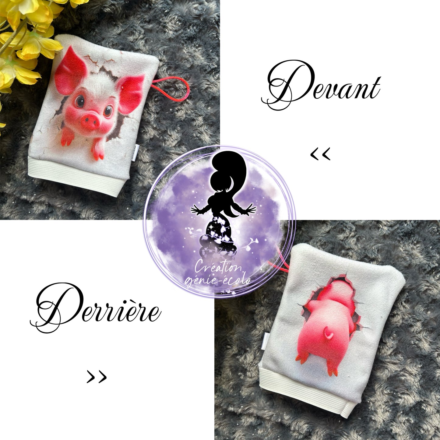 Mitaine de bain cochon