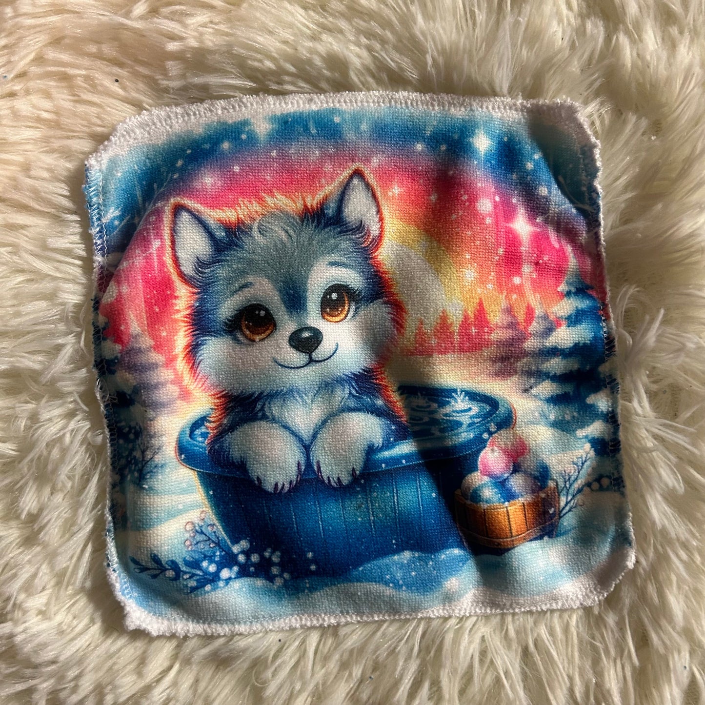 Débarbouillette animaux hivers