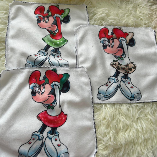 Débarbouillette personnage souris Noël