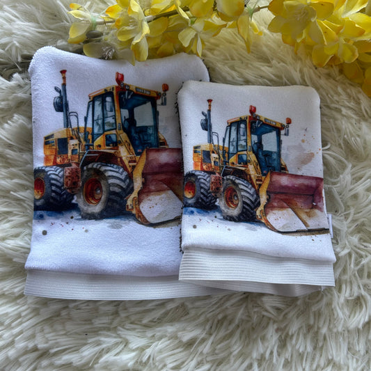 Mitaine de bain tracteur