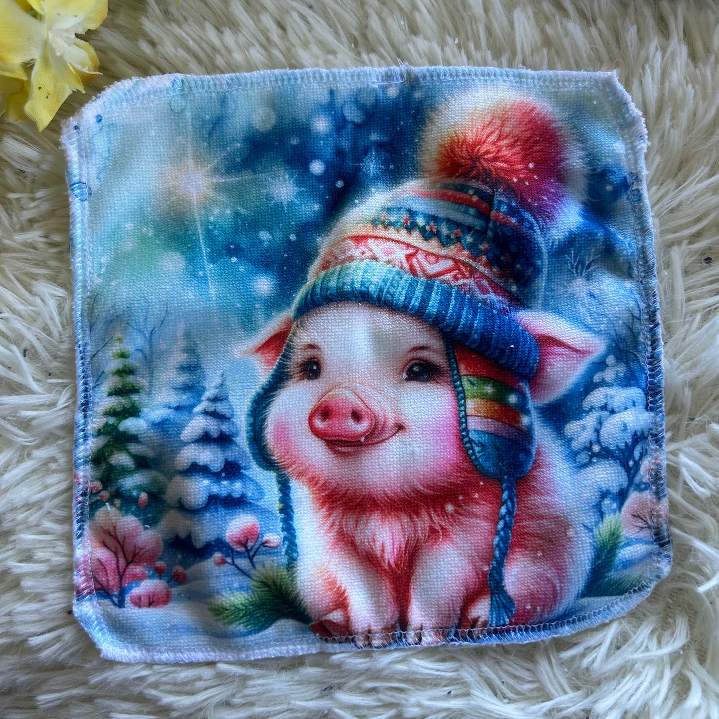 Débarbouillette animaux hivers