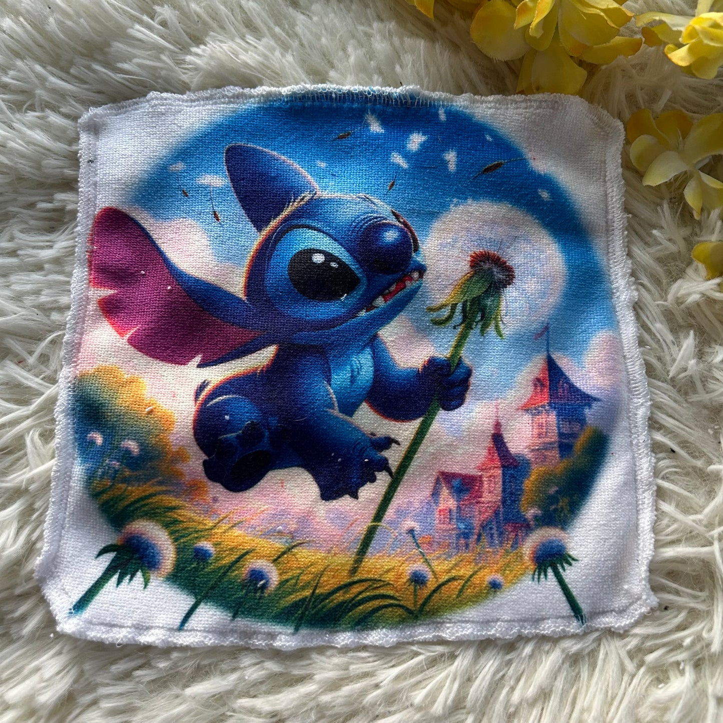 Débarbouillette personnage  extraterrestre bleu