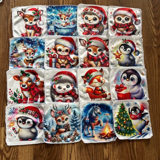 Débarbouillette animaux noel