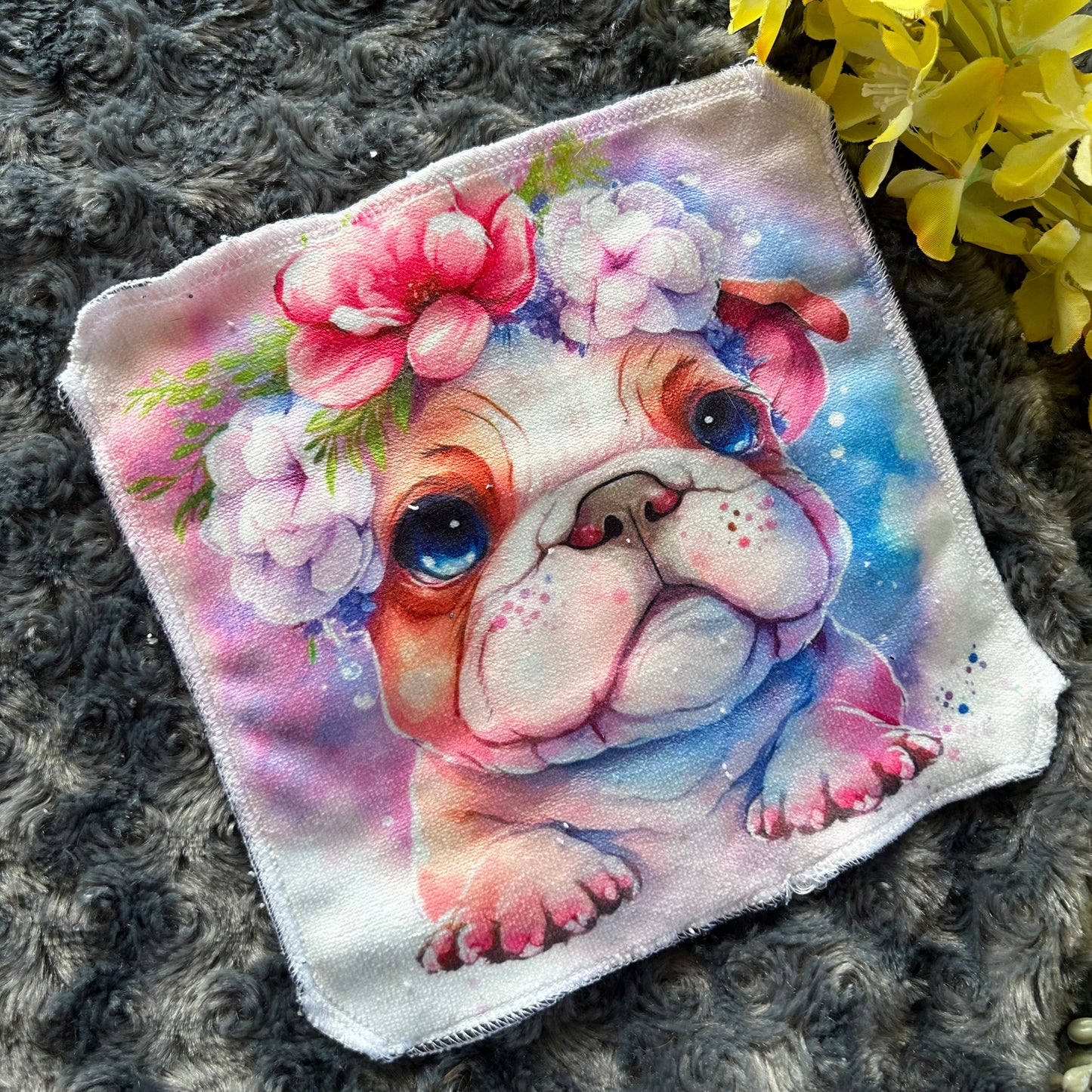 Débarbouillette chien bulldog