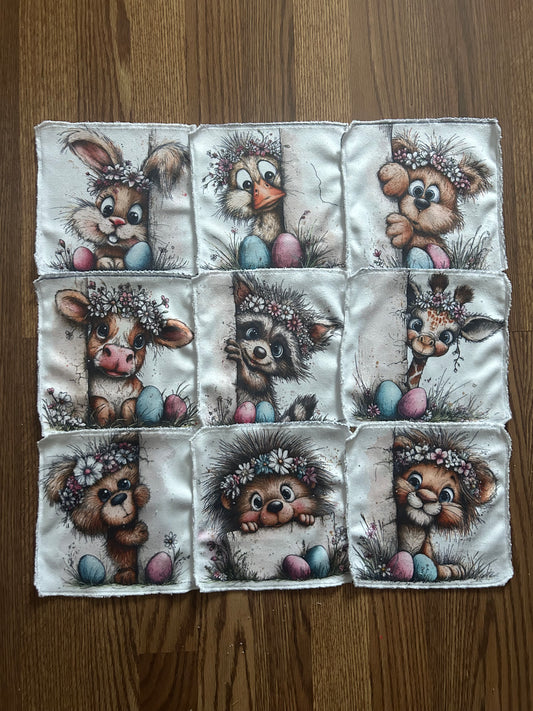 Débarbouillette animaux Pâques