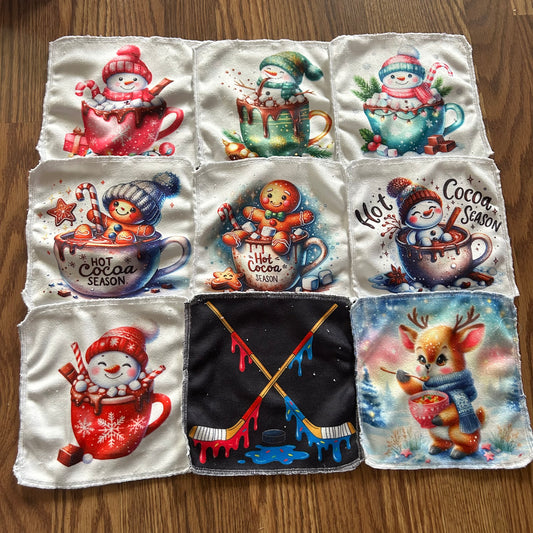 Débarbouillette chocolat chaud noel