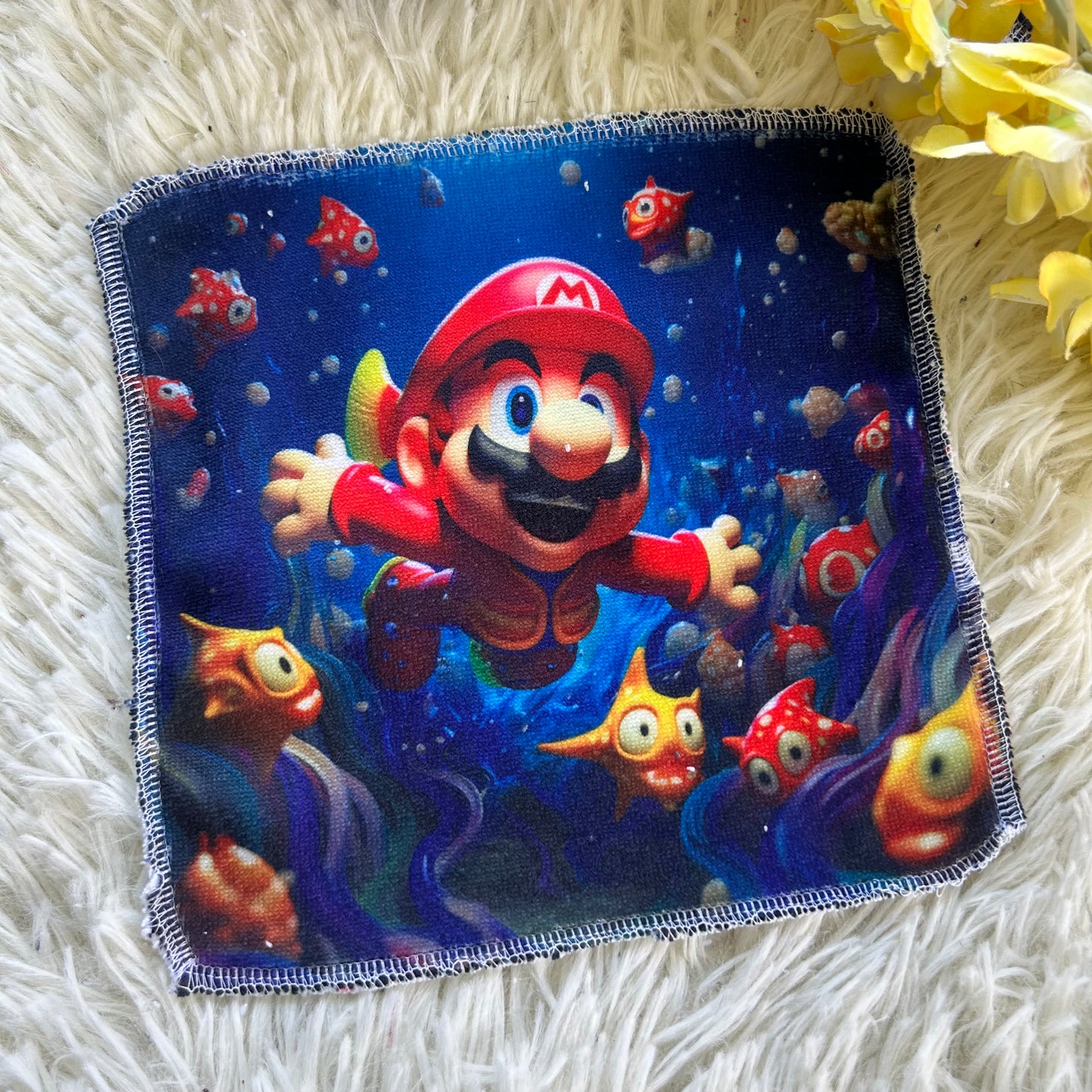 Débarbouillette personnage mario jeux video