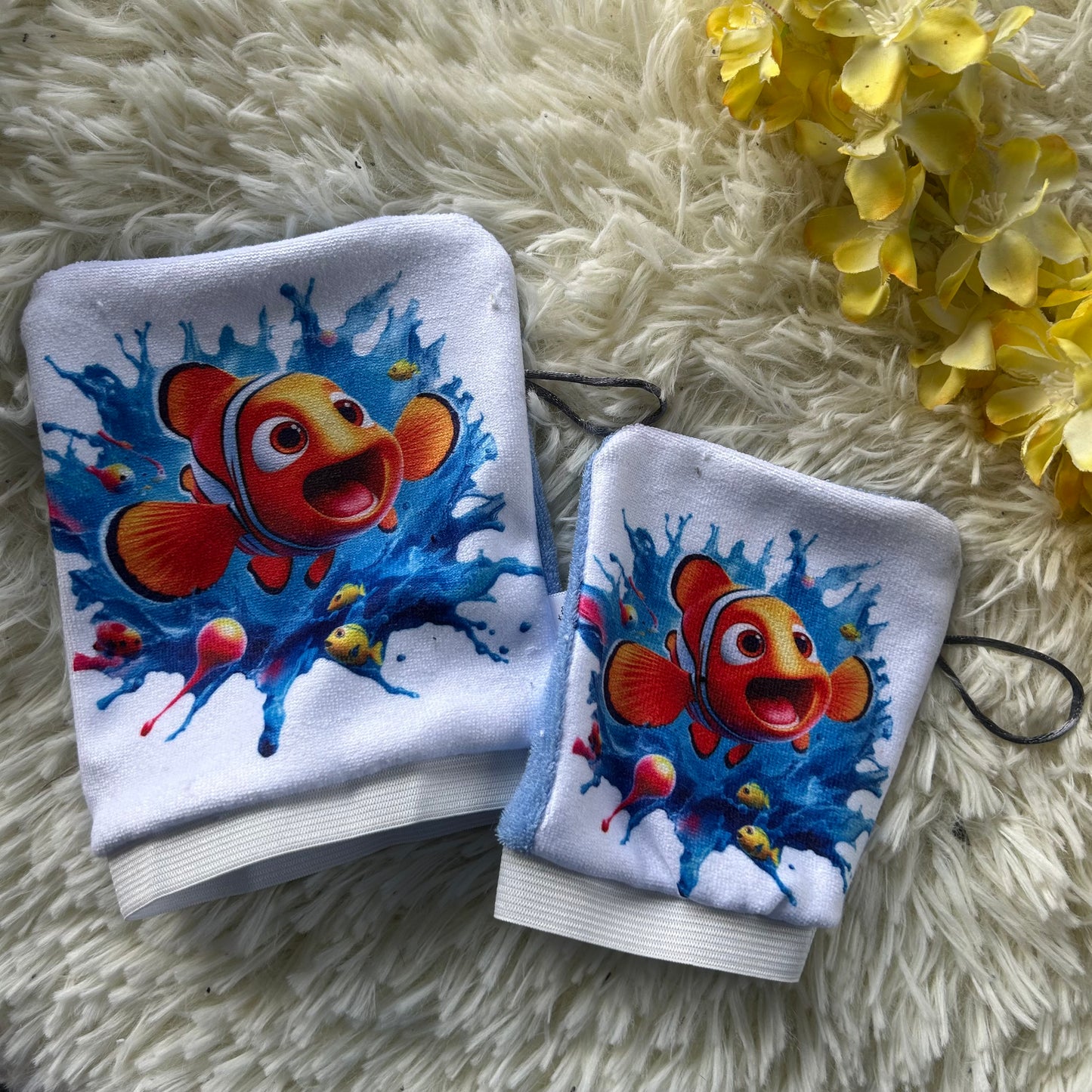 Mitaine de bain poisson