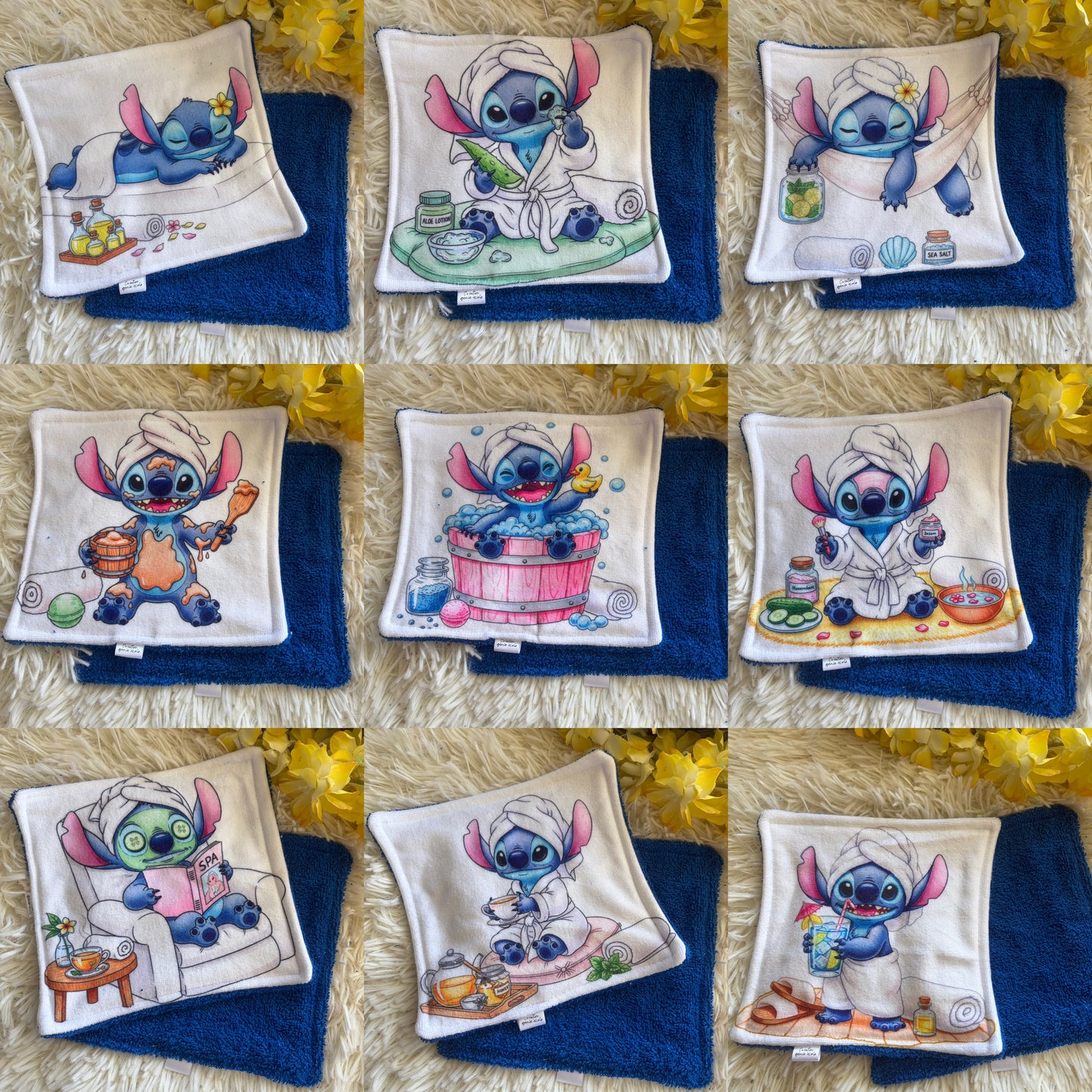 Débarbouillette premium extraterrestre bleu spa