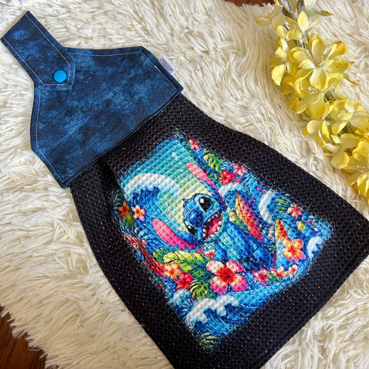 Serviette de four extraterrestre bleu