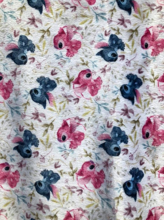 Serviette hygiénique lavable extraterrestre bleu  minky