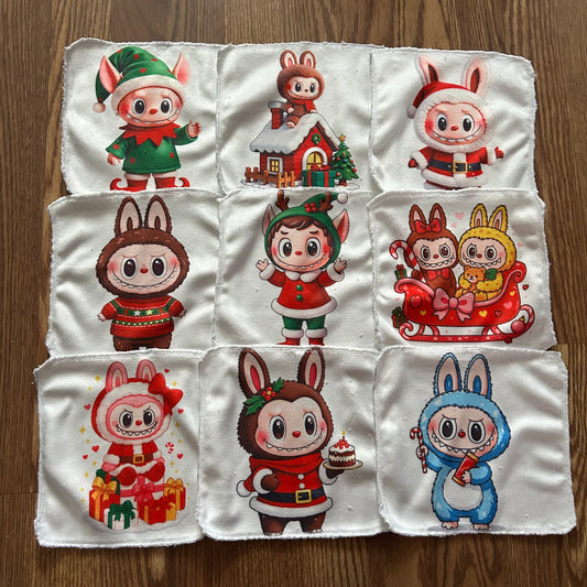 Débarbouillette personnage animaux noel
