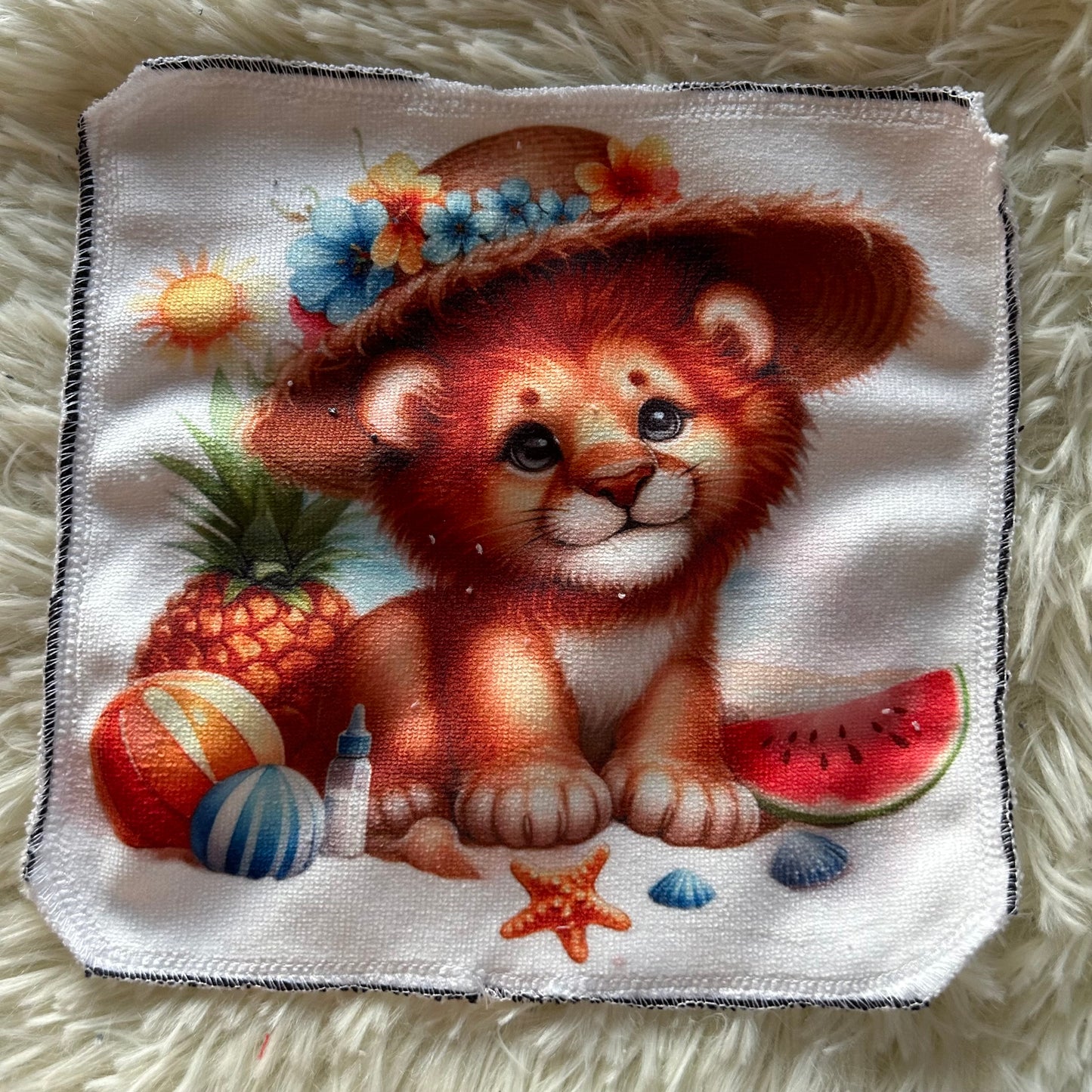 Débarbouillette lion
